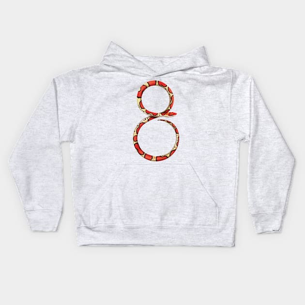 8 - Northern scarlet snake Kids Hoodie by miim-ilustra